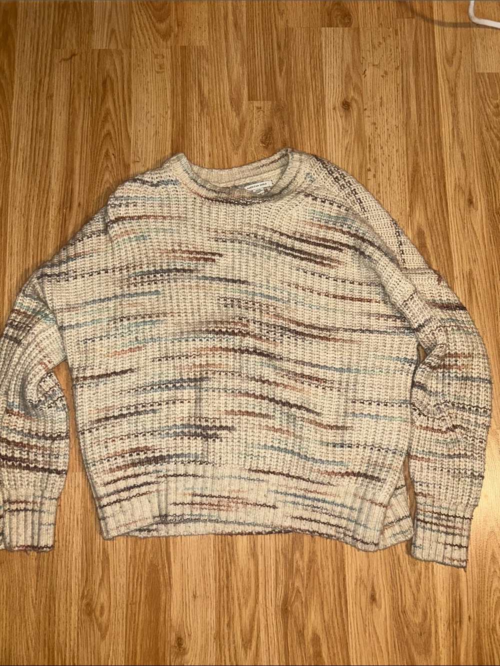 American Eagle Outfitters Multicolor Speckled Cream Sweater